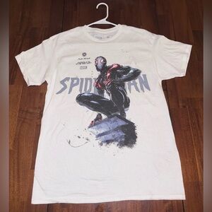 Miles Morales Marvel Spider-Man White and Black Tee Medium